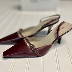 ANNE KLIEN | Brown Sling-back Pointed Toe Heel 10